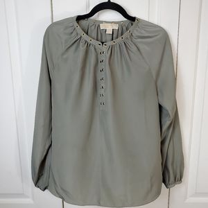 Michael Kors green long sleeve top